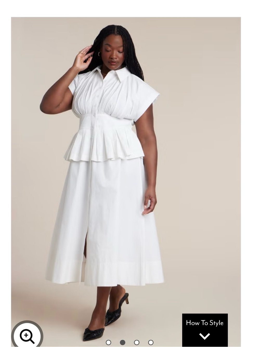 Eloquii Peplum Poplin Shirt Dress